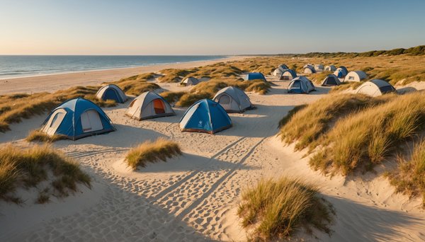 Quels sont les campings qui disposent d'une aire de camping et d'un accès direct à la plage à Bretignolles-sur-Mer ?