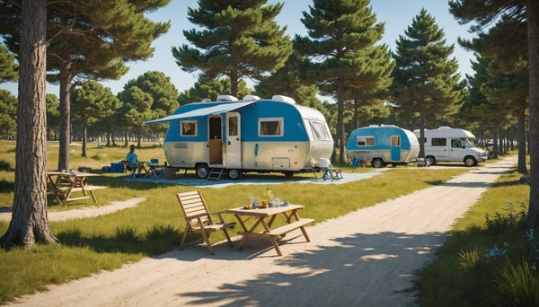 Quels sont les types d'emplacements disponibles dans les aires de camping sur l'Ile de Ré ?