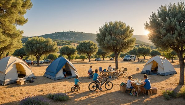 Quels sont les avantages et les inconvénients de séjourner dans une aire de camping avec des enfants à Campasu, 2 campings dans le Lubéron ?